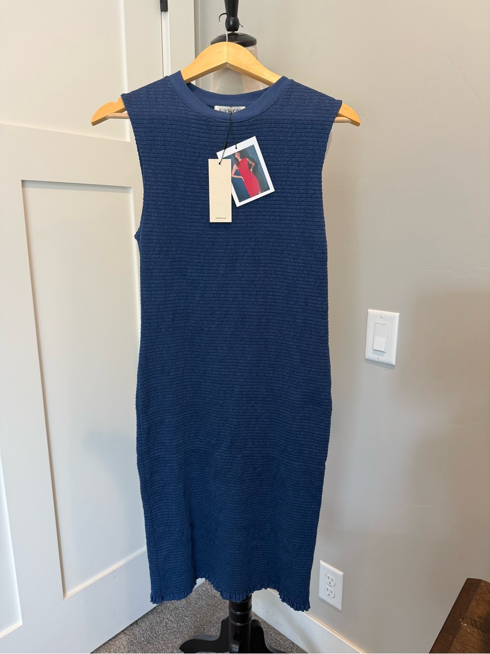 Nation Los Angeles BLUE Classic Sleeveless Knit Bodycon Dress - Women's